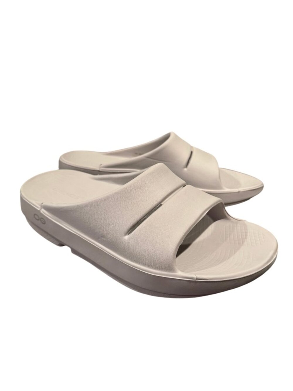 OOFOS OOahh Recovery Slides Women's 7 EU 38 Light Gray Stone Like New Comfort